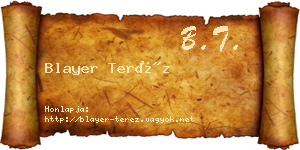 Blayer Teréz névjegykártya